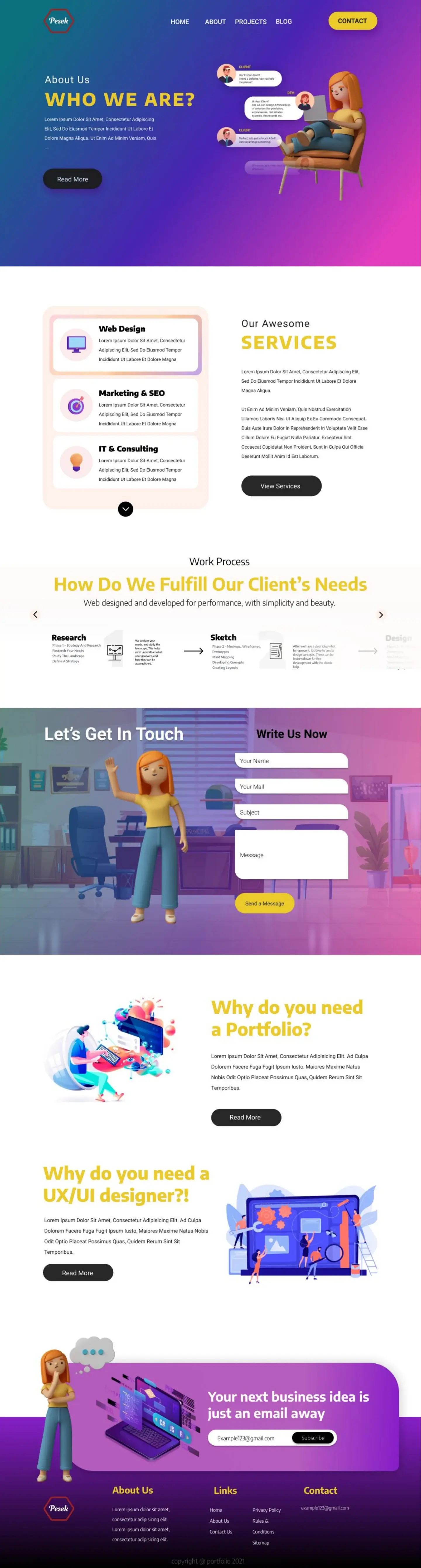 PESEK PORTFOLIO website